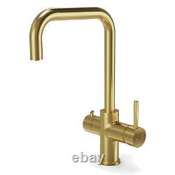 3-In-1 Hot Water Kitchen Tap With Tank & Filter, Brushed Brass SIA HWT3BR