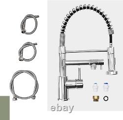3 Way Water Filter Tap Sprial Kitchen Sink Mixer Faucet Spring Faucet High-Arc 2