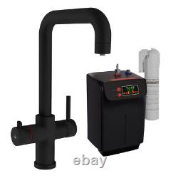 3 in 1 Instant Boiling Water Dispenser Hot Cold Matte Black Kitchen Tap and Tank