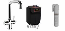 3 in 1 Instant Hot Cold Boiling Water Kitchen Tap Filter Tank Twin Lever Four Co
