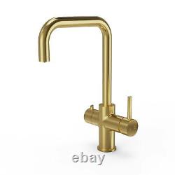 4-In-1 Hot Water Kitchen Tap With Tank & Filter, Brushed Brass SIA HWT4BR
