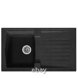 AR10BL 1.0 Bowl Black Reversible Inset Kitchen Sink & Pull Out Chrome Tap