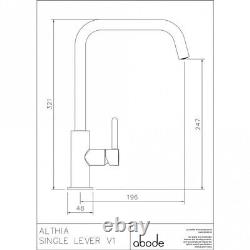 Abode Althia Brushed Nickel Single Lever Kitchen Sink Mixer Tap AT1259 (REFB2S1)