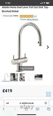 Abode Hesta Dual Lever Pull Out Sink Tap Brushed Nickel