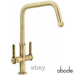 Abode Hex Monobloc Antique Brass Lever Kitchen Sink Mixer Tap AT2093