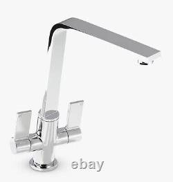 Abode Linear Flair Dual Lever Kitchen Sink Mixer Tap Chrome
