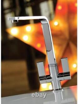Abode Linear Flair Dual Lever Kitchen Sink Mixer Tap Chrome