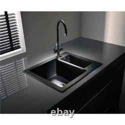 Abode Linear Nero Monobloc Kitchen Sink Mixer Tap Chrome/Black