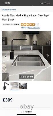 Abode New Media Single Lever Sink Tap Matt Black