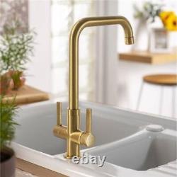 Abode Pico Quad Monobloc Kitchen Sink Mixer Tap Brushed Brass