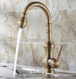 Antique Brass Single Handle Swivel Kitchen Sink Faucet Mixer Basin Tap Bsf080