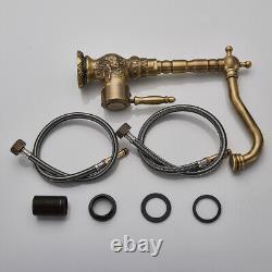 Antique Brass Single Lever Kitchen Sink Faucet Swivel Spout Kitchen Mixer Tap