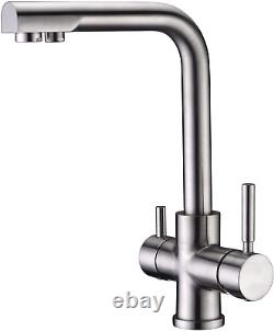 Arputhy 3 Way Water Filter Tap Drinking Taps Sink Mixer Brass Spout 2 Handles