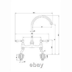 Astbury, KT104, Deck Mounted Antique Bronze, Kitchen Sink Mixer Tap