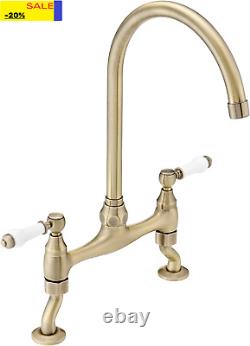 Astbury, KT104, Deck Mounted Antique Bronze, Kitchen Sink Mixer Tap, Featuring