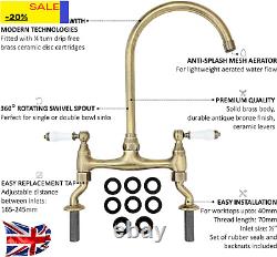 Astbury, KT104, Deck Mounted Antique Bronze, Kitchen Sink Mixer Tap, Featuring