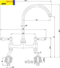 Astbury, KT104, Deck Mounted Antique Bronze, Kitchen Sink Mixer Tap, Featuring