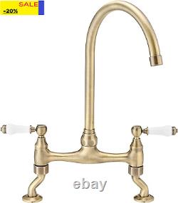 Astbury, KT104, Deck Mounted Antique Bronze, Kitchen Sink Mixer Tap, Featuring