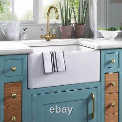 Astini Colonial English Gold & White Ceramic Handle Kitchen Sink Mixer Tap