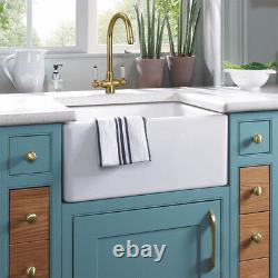 Astini Colonial English Gold & White Ceramic Handle Kitchen Sink Mixer Tap