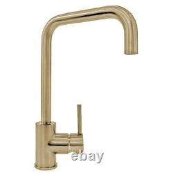 Astini Enzo Brushed Stainless Steel Gold Single Lever Kitchen Sink Mixer Tap