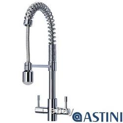 Astini Groove Chrome Twin Lever Pullout Spout Kitchen Sink Mixer Tap AST173