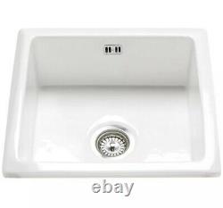Astini Hampton 100 1.0 Bowl White Ceramic Kitchen Sink, Waste & Colonial Tap
