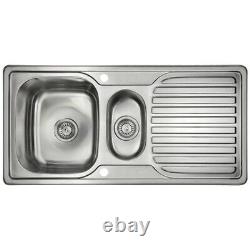 Astini Velia 1.5 Bowl Brushed Stainless Steel Kitchen Sink & Saturn B6008BS Tap
