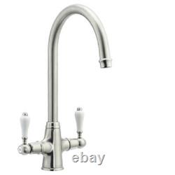 Astracast Colonial Twin Lever Kitchen Sink Mixer Tap brushed TP1024