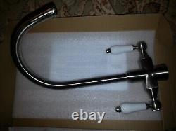 Astracast Colonial Twin Lever Kitchen Sink Mixer Tap brushed TP1024