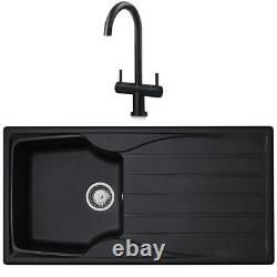 Astracast S10BL 1.0 Bowl Black Kitchen Sink And W03BL Black Kitchen Tap
