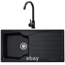 Astracast S10BL 1.0 Bowl Black Kitchen Sink And W06BL Black Kitchen Tap