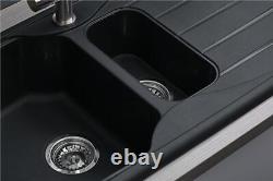 Astracast S15BL 1.5 Bowl Reversible Black Kitchen Sink And W10BN Nickel Tap