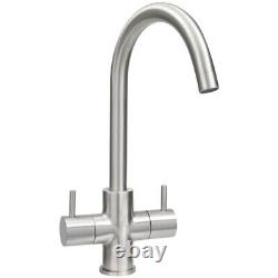 Astracast Shannon Brushed Twin Lever Kitchen Sink Mixer Tap
