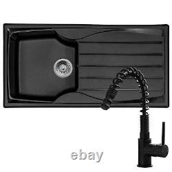 Astracast Sierra 1.0 Bowl Black Reversible Kitchen Sink & Pull-out Spray Tap