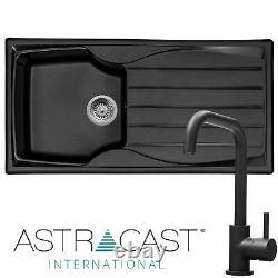 Astracast Sierra 1.0 Bowl Black Rversible Kitchen Sink & KT6BLD Modern Mixer Tap
