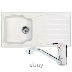 Astracast Sierra 1.0 Bowl White Composite Kitchen Sink & Zeno Chrome Mixer Tap