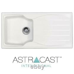 Astracast Sierra 1.0 Bowl White Kitchen Sink & KT1 Chrome Single Lever Mixer Tap
