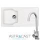 Astracast Sierra 1.0 Bowl White Sink & KT6BN Brushed Nickel Kitchen Mixer Tap