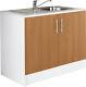 Athina 1000mm S. Steel Kitchen Sink Unit Beech (complete With Sink And Tap)