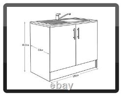 Athina 1000mm S. Steel Kitchen Sink Unit White (complete With Sink And Tap)
