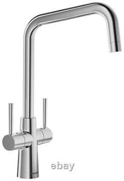 BLANCO JAX PVD STEEL TAP Kitchen Tap J Shaped High Arc Twin Levers Modern Tap