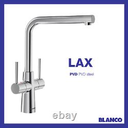 BLANCO LAX PVD STEEL TAP Kitchen Tap High Arc Modern Kitchen Mixer New Tap