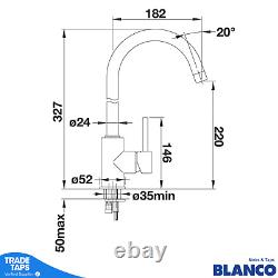 BLANCO Modern Kitchen Sink Mixer Tap Single Lever Swivel Spout Chrome Brass Mida