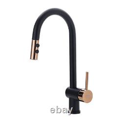 BRASS ALL COPPER Mono Pull Out Kitchen Mixer Tap 2 Way Spout Spray Black Golden