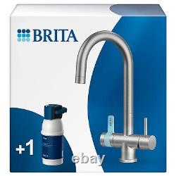 BRITA mypure P1 3-Way Water Filter Tap, Round, Reduces Chlorine and Limescale