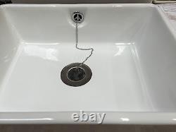Baby Belfast White Ceramic Sink With Chrome Waste, Overflow Kit & Drainer & Taps