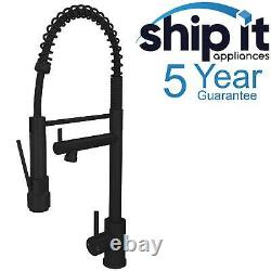 Black Kitchen Mixer Tap With Swivel Spout & Directional Spray SIA KT22BL