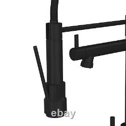 Black Kitchen Mixer Tap With Swivel Spout & Directional Spray SIA KT22BL