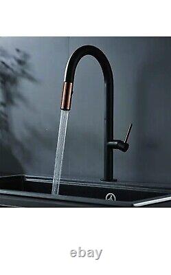 Black Kitchen Sink Tap with Pull Out Spray 360 Degree Rotation Kitchen Spray Tap